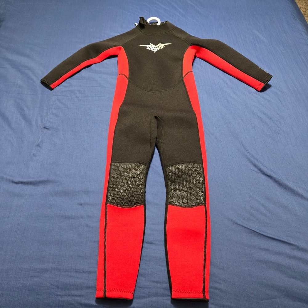 Sea Skin Wetsuit Youth 8 Black Red Excellent 3mm‎ Full Body Neoprene Scuba Surf